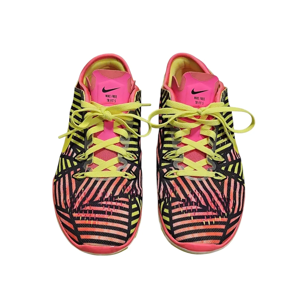 Nike Free 5.0 Pink/Neon Yellow Sneakers - Picture 2 of 7